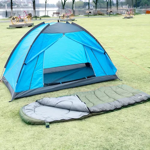 Miniatura 7 de Saco de dormir para adultos y niños, impermeable y ligero, saco de dormir con capucha de 3 estaciones para acampar, senderismo, viajes al aire libre