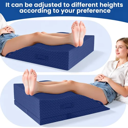 Miniatura 6 de Almohadas de elevación para piernas después de cirugía, almohada de cuña ajustable de espuma viscoelástica para lesiones o descanso, almohada