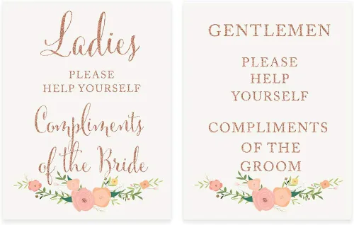 Miniatura 52 de Andaz Press Letreros de fiesta de boda, purpurina de oro rosa sintético con flores, 8.5 x 11 pulgadas, resalta tu versículo bíblico favorito