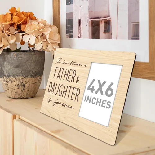 Miniatura 3 de RJYMK Regalo para padre e hija: marco de fotos de madera, el amor entre ellos es para siempre, perfecto para Navidad, cumpleaños, día del padre