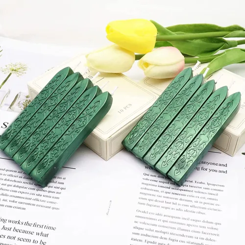 Miniatura 2 de 12 varillas de cera de sellado verde pino con mechas, cera de sellado antigua para sello de cera, invitaciones de boda, envoltura de regalos, regalo