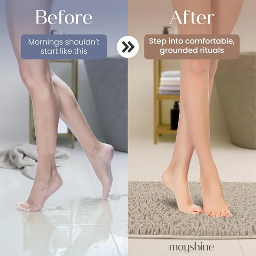 Miniatura 3 de MAYSHINE Alfombra de Baño de Chenilla Suave y Peluda Extra Suave, Súper Absorbente, Alfombra de Baño Antideslizante Microfibra Esponjosa