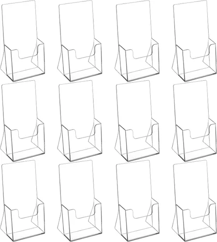 Miniatura 12 de MaxGear Soporte acrílico para folletos de 4 pulgadas, soporte de plástico transparente para libros, libros, revistas, menús, organizador multiusos