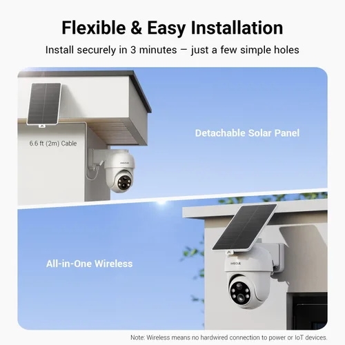 Miniatura 5 de Cámaras de seguridad ANSQUE inalámbricas para exteriores del hogar, kit de 4 cámaras, sin tarifas de suscripción, alimentadas por energía solar