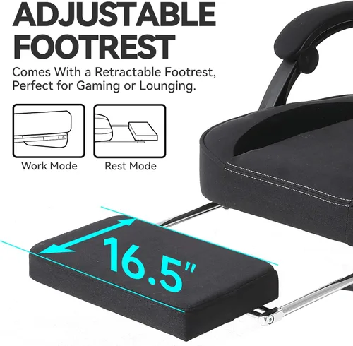 Miniatura 6 de SITMOD Silla de juegos – Silla de juegos grande y alta para adultos con peso máximo de 400 libras, altura y ángulo ajustables, reposapiés y soporte