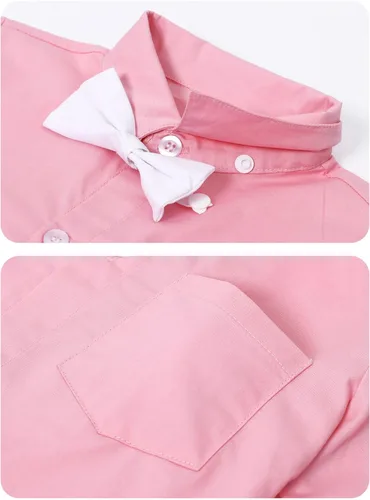 Miniatura 10 de A&J DESIGN Conjunto de ropa formal para niños pequeños con tirantes y tirantes