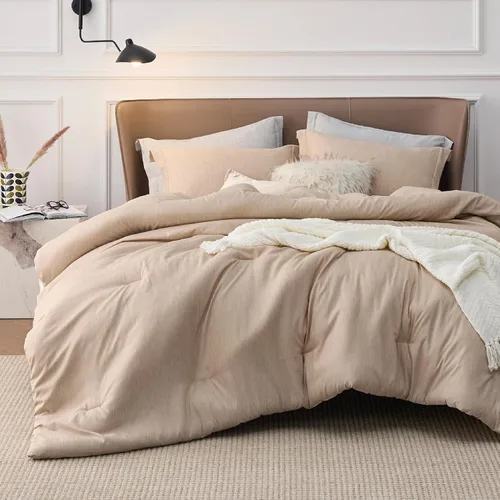 Miniatura 41 de Bedsure - Juego de edredón queen - Juego de ropa de cama refrescante y cálida, ropa de cama reversible gris claro para todas las estaciones, 3 03