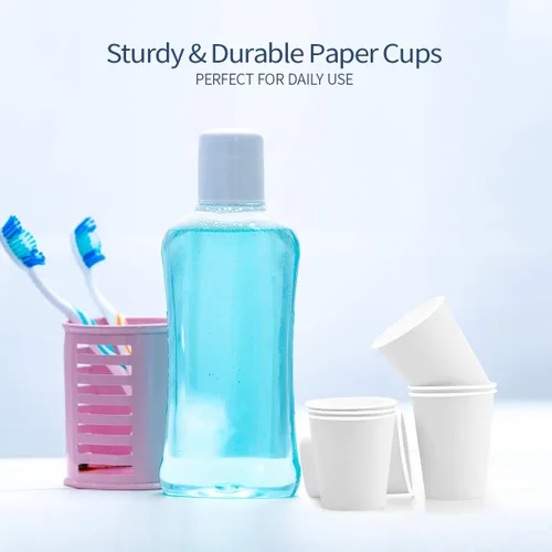 Miniatura 3 de Turbo Bee Paquete de 300 vasos de papel desechables de 4 onzas, vasos para bebidas calientes/frías, vasos de papel pequeños para baño y enjuague