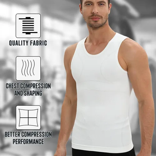 Miniatura 5 de Gynecomastia Compression Shirt for Men, Slimming Tank Top Undershirts, Mens Body Shaper Vest