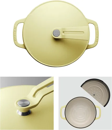 Miniatura 2 de Olla para Horno Holandés Vermicular 2.0 Olla de Hierro Fundido Esmaltada Ligera 18cm (2 qt) No tóxica Compatible con inducción Horno