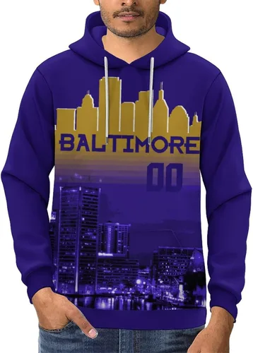 Miniatura 112 de Custom Football Hoodies City Night Skyline Personalized Sweatshirt Name Number Fan Gift Pullover for Men Women Youth