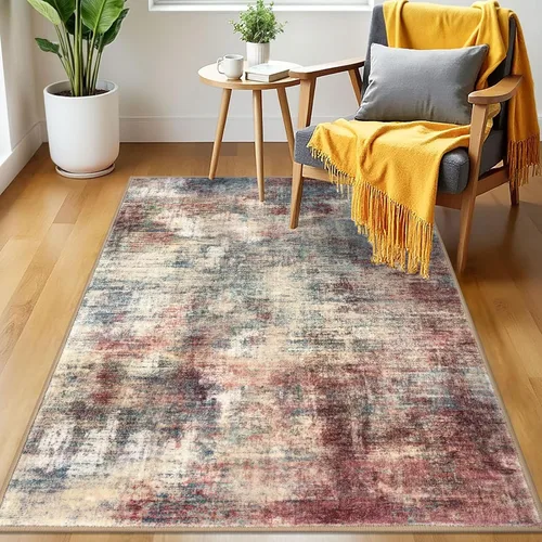 Miniatura 1174 de IOHOUZE Alfombra abstracta lavable de 3 x 12 pies para pasillos, antideslizante para cocina, camino de entrada de lana sintética para interiores