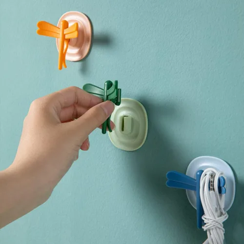 Miniatura 4 de Paquete de 4 ganchos magnéticos, ganchos adhesivos de pared de 22 libras (máx.), ganchos multifuncionales extraíbles de libélula multifunción