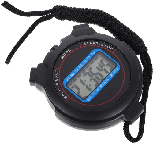 DECHOUS Digital Stopwatch with Date Display Lightweight Portable Timer for Swimming Running Yoga Training Sports Timer for Coaches Black