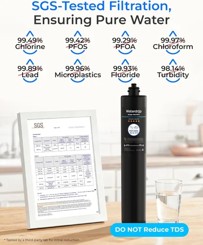 Miniatura 4 de Waterdrop Filtro de agua de repuesto RF17 para filtro de agua Waterdrop 17UA/17UB, reduce PFOA/PFOS, PFAS, plomo, cloro, mal sabor y olor