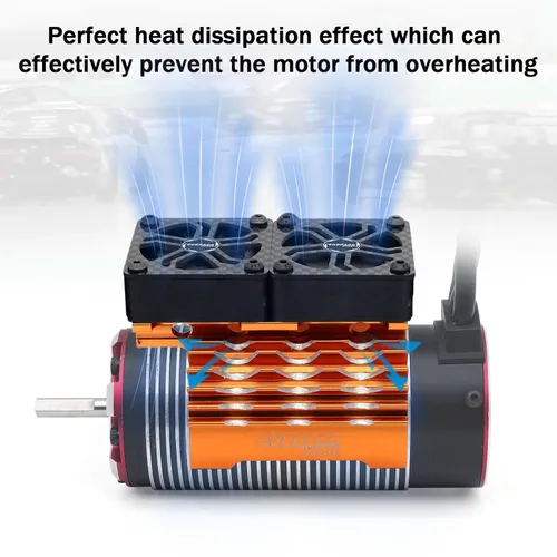 Miniatura 5 de Surpass Hobby - Ventiladores de refrigeración RC de 1.575 pulgadas, 16000 RPM de alto RPM, ventilador de motor de automóvil RC para 1/8 1/10 RC Car