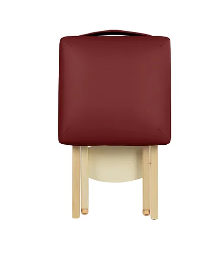 Miniatura 2 de Master Massage Tables Taburete de masaje plegable de madera ligero, color burdeos