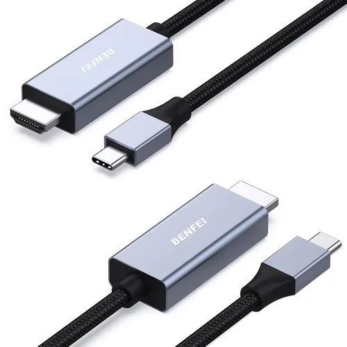 Miniatura 13 de BENFEI Cable USB C a HDMI de 3 pies, cable USB tipo C a HDMI, Thunderbolt 3/4 compatible con iPhone 15 Pro/Max, MacBook Pro/Air 2023, iPad Pro