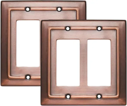 Miniatura 22 de Monarch Abode Placa de cubierta de interruptor de luz basculante – 4 placas de pared blancas decorativas arquitectónicas para tomacorrientes, placas