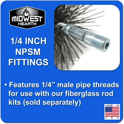 Miniatura 3 de Midwest Hearth - Cepillo de limpieza de chimenea de alambre (redondo de 6 pulgadas) Fabricado en EE. UU