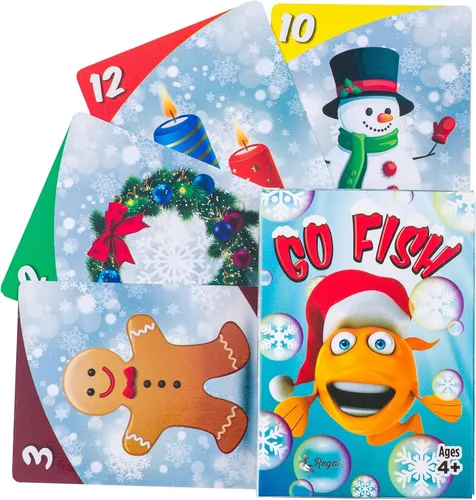 Miniatura 3 de Regal Games Juegos de cartas para niños – Go Fish, Crazy 8's, Old Maid, Slap Jack, Monster Memory Match, Snowball Fight – Temática festiva