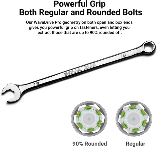 Miniatura 2 de Capri Tools 13 mm WaveDrive Pro Llave Combinada para Pernos Regulares y Redondeados