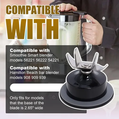 Miniatura 4 de 990140200 Cuchilla de licuadora con junta apta para Hamilton Beach 908 909 939 990140200 pieza de repuesto