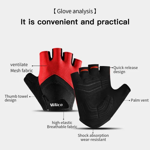 Miniatura 5 de Guantes de ciclismo sin dedos para hombres y mujeres, guantes de bicicleta para hombres, accesorios de bicicleta, guantes para bicicleta hombre