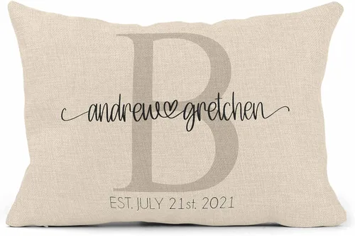 Girls Love A Monogram Regalos de boda para parejas únicos para parejas, regalo de boda personalizado, almohada de boda personalizada, almohadas