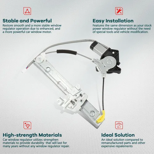 Miniatura 2 de FINDAUTO Elevalunas eléctrico con motor y motor trasero derecho del lado del pasajero para 2001-2007 para Ford Escape 2005-2007 para Mercury Mariner