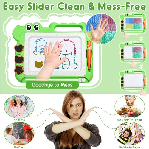 Miniatura 5 de AiTuiTui Tablero magnético de dibujo para niños pequeños, regalo para niñas y niños, escritura de bocetos a color, garabatos, juegos de viaje