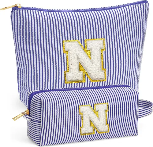 Miniatura 52 de Set de Bolsos de Maquillaje de Viaje - Bolso Inicial de Aseo de Viaje, Bolso de Cosméticos Portátil Bolso de Maquillaje de Viaje con Artículos Azul