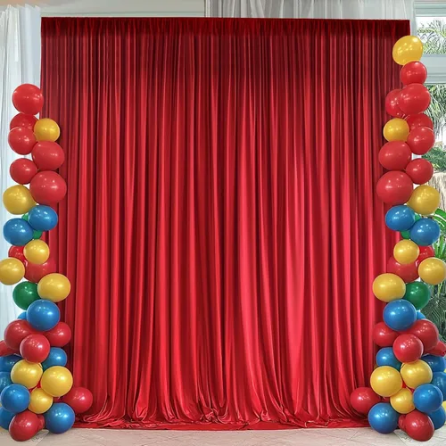 Miniatura 7 de Cortinas tipo telón de 10 x 10 pies sin arrugas de color azul bebé para fiestas, cortinas tipo telón de tela gruesa para foto de boda, cumpleaños