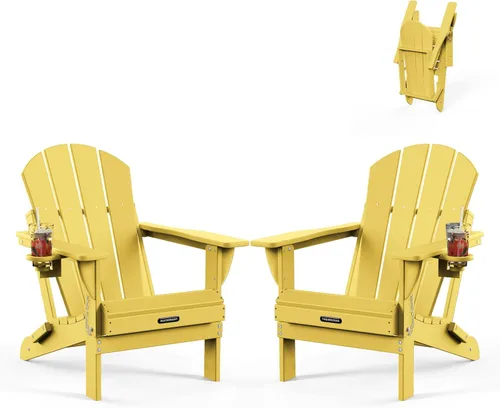 Miniatura 15 de MUCHENGHY Sillas Adirondack plegables, sillas de patio, sillas de césped, silla para exteriores, silla Adirondack de plástico, hoguera, resistente a
