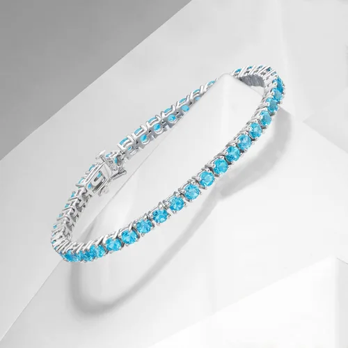 Miniatura 3 de Ross-Simons Pulsera de tenis con topacio azul suizo de 7.90 qt. t. en plata de ley. 7 pulgadas, Gema, Topacio