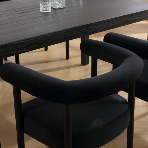 Miniatura 5 de RIVOVA Juego de 2 sillas de comedor de terciopelo, con respaldo curvado tapizado moderno, sillas de cocina, comedor, sillones decorativos con patas