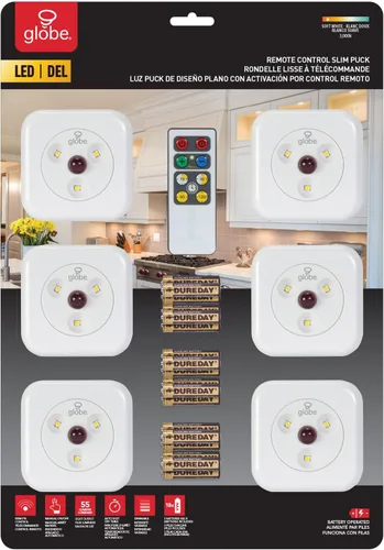 Miniatura 4 de Globe Electric Paquete de 6 luces LED delgadas para debajo del gabinete, control remoto universal incluido, regulable, interruptor