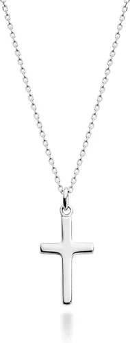 Miabella Italian 925 Sterling Silver or 18Kt Yellow Gold Over Silver Cross Necklace for Women, Small Cross Pendant on 18 Inch Chain Made in Italy