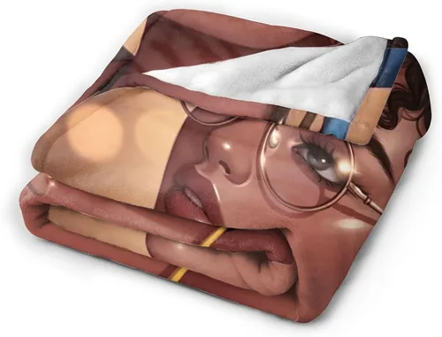 Miniatura 3 de Perinsto Manta de forro polar para niña negra africana, ultra suave y cálida para todas las estaciones, para cama, silla, automóvil, sofá