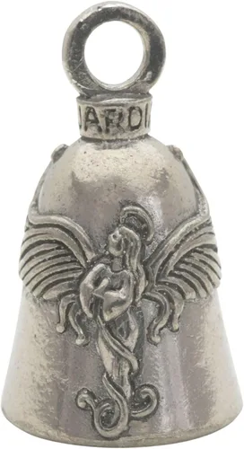 Miniatura 21 de Guardian Bell Campana religiosa de buena suerte con llavero y bolsa de regalo de terciopelo negro Campana de motocicleta Peltre sin plomo