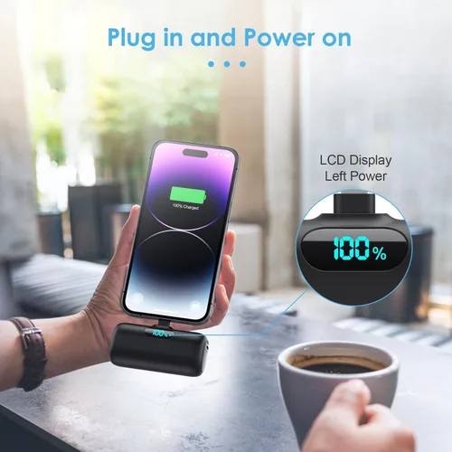 Miniatura 6 de Cargador portátil pequeño para iPhone 14/13,5000mAh PD cargador de carga rápida, mini batería portátil cargador de teléfono esencial de viaje