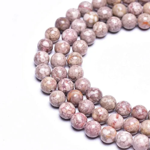 Miniatura 5 de Cuentas sueltas redondas de jaspe a rayas grises naturales de 0.394 pulgadas para la fabricación de joyas Nacklace (38-40 unidades)