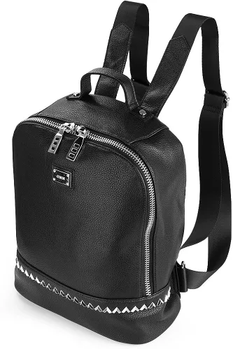 Miniatura 3 de VanGoddy Boca Onxy Mochila Carryall de cuero genuino negro, Negro