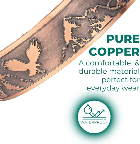 Miniatura 4 de Willis Judd Pulsera magnética de cobre puro para hombre, Cobre, Sin gemas.