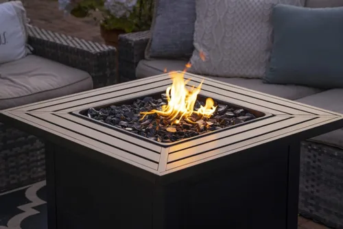 Miniatura 6 de Tazón de fuego Endless Summer LP a gas para exteriores, con repisa de chimenea de acero Incluye cristal de fuego negro y cubierta protectora