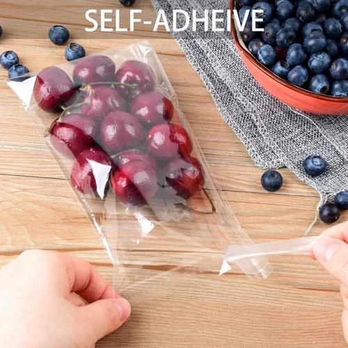 Miniatura 4 de 260 bolsas transparentes para galletas de 5 x 7 pulgadas, envoltura de postre de celofán resellable autosellante, perfectas para regalos y recuerdos