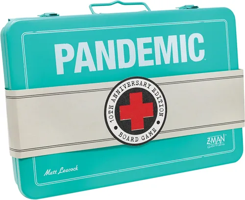 Juego de mesa Pandemic Edición 10º Aniversario, edición limitada estilo vintage con caja de metal personalizada. Juego cooperativo para niños y