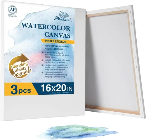 Miniatura 11 de PHOENIX Tableros de lienzo de acuarela para pintar - 5x7 pulgadas/paquete de 6, paneles de lienzo pequeños de acuarela 100% algodón, 8 oz./260g