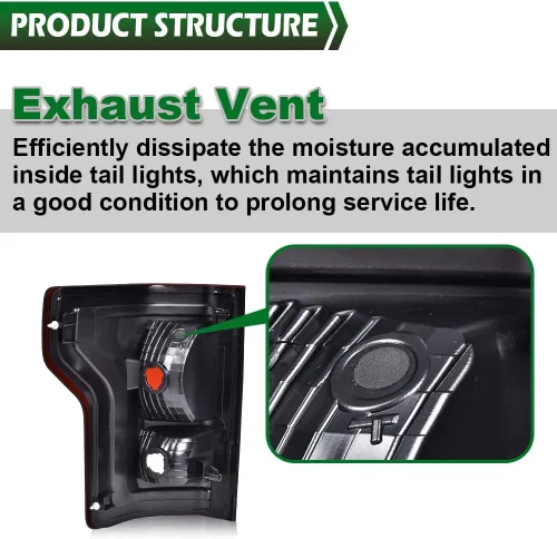 Miniatura 8 de GRAND ORANGE Conjunto de luces traseras compatibles con Ford F150 2015 2016 2017 Luces traseras laterales izquierda y derecha luces traseras luces