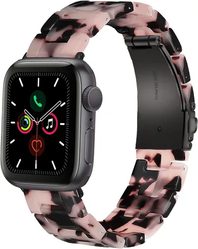 Miniatura 26 de Wongeto - Correa de resina compatible con Apple Watch Band (38mm 40mm) 1.496 pulgadas, 1.575 pulgadas, serie 5/4/3/2/1 para mujer y hombre con Rosa